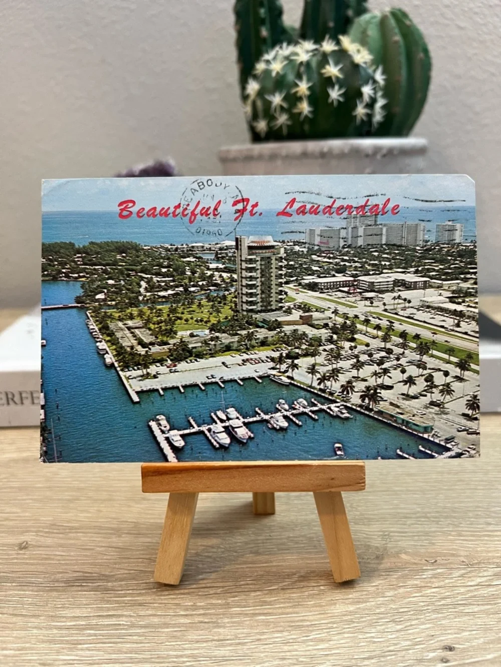 Vintage Fort Lauderdale Florida Pier 66 Marina Posted Chrome Postcard